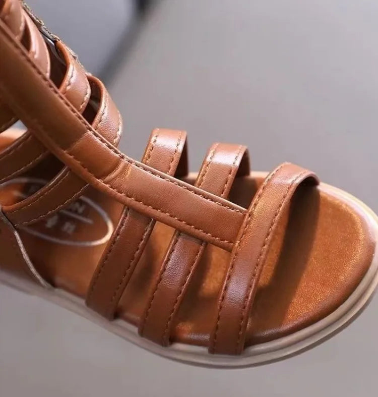 2026 Summer New Girls Beach Princess Roman Sandals Breathable Side Zipper Soft Sole Bestseller