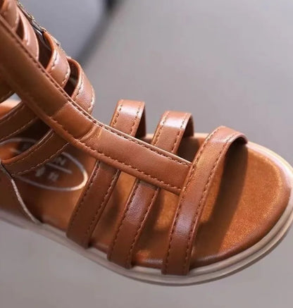 2026 Summer New Girls Beach Princess Roman Sandals Breathable Side Zipper Soft Sole Bestseller