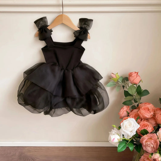 Vestido Elegante de Aniversário de 1 Ano para Meninas, Princesa de Verão, com Laço, para Festa Noturna, Fantasia de Bebê, Roupas Infantis, Saias de Tule