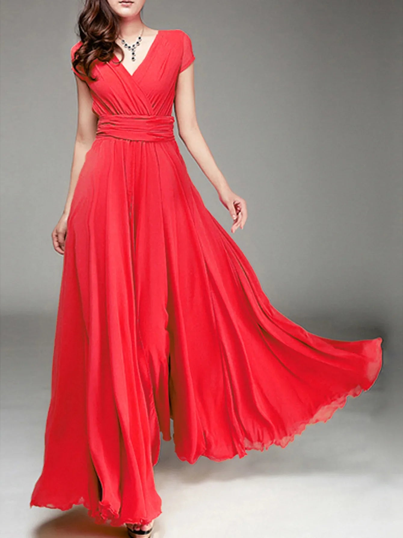 Women Ladies Clothing Short-Sleeve Sexy Club Boho Beach Dress Lady Summer Deep V Neck Party Long Maxi Dress Women