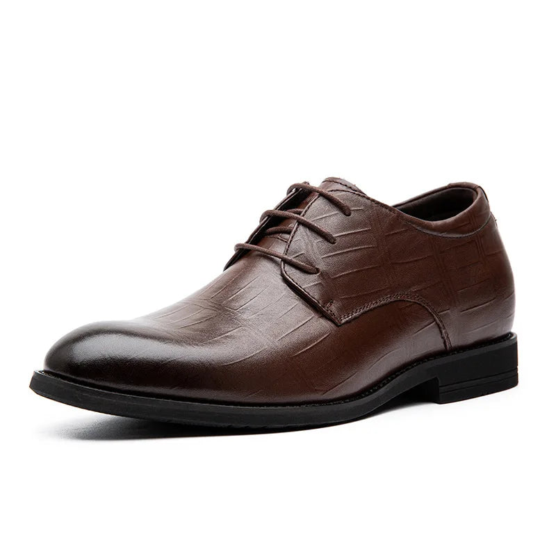 Men's Business Dress Leather Shoes First Layer Cowhide Men Sandals Casual Shoes Inner Height Increase Shoes