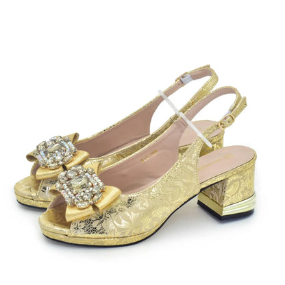 Italian Wedding Matching Shoes and Bags with Rhinestone Nigerian Shoe and Bag Set for Women Italy Luxury Woman Shoe for Wedding