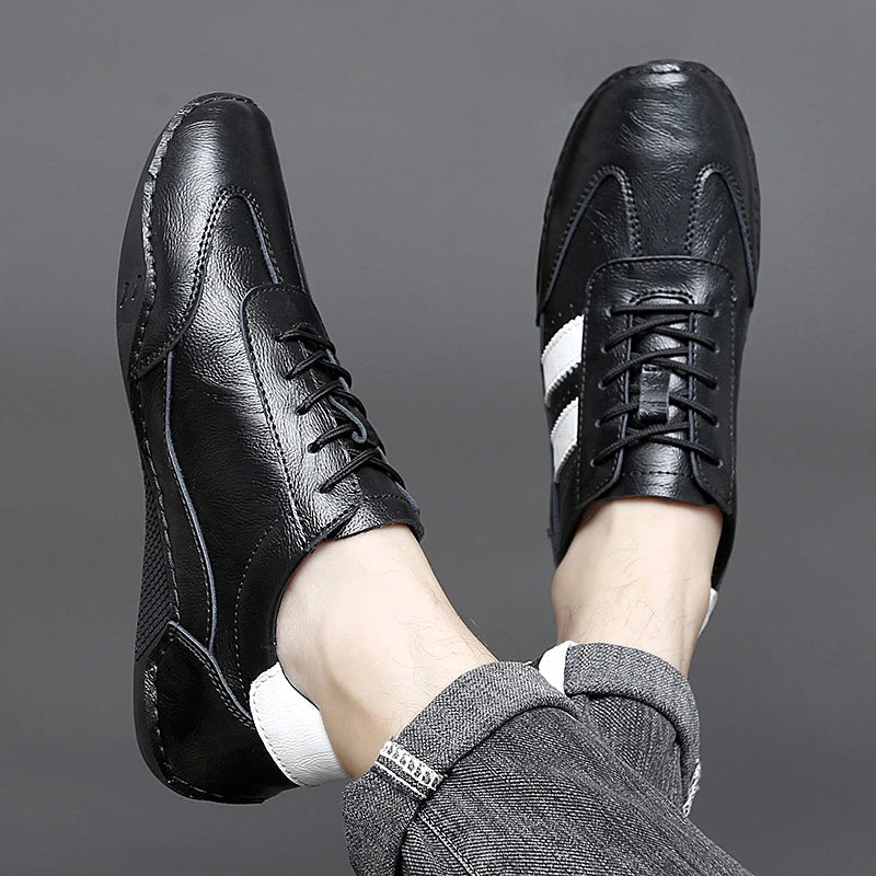 Genuine Leather Octopus bean shoes For Men Fashion Flats Shoes walking sports loafer breathable outdoor Men's driving shoes