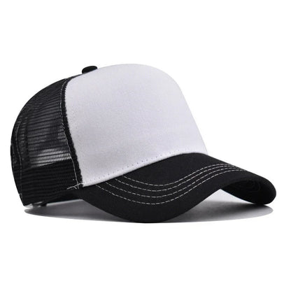Custom Trucker Hat Logo Cotton Mesh Breathable Baseball Cap Women Men Summer Sunshade Mesh Cap 5 Panels Truck Hat Cap Wholesale