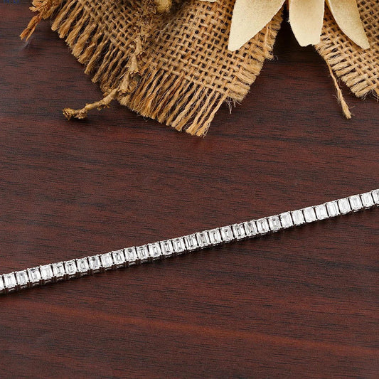 0.4/1carat Emerald Cut full Moissanite Tennis Bracelet With Certificates 925 Sterling Silver plated 18k Gold Bracelets For Women