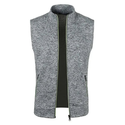 Autumn Mens Zipper Sleeveless Coats Outdoor Turtleneck Sweaters Breathable Solid Color Streetwear Jacket Vest Men Athletic Tops