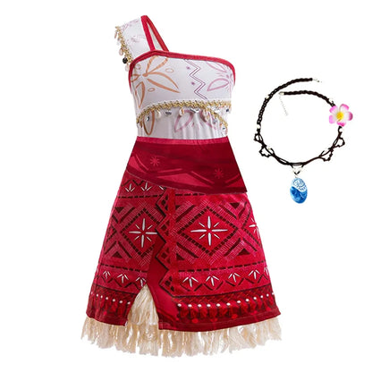 New Movie Moano 2 Girl Dress 2026 Halloween Party Ocean Adventure Costume Princess Clothes Children Vaiana Outfit Dress