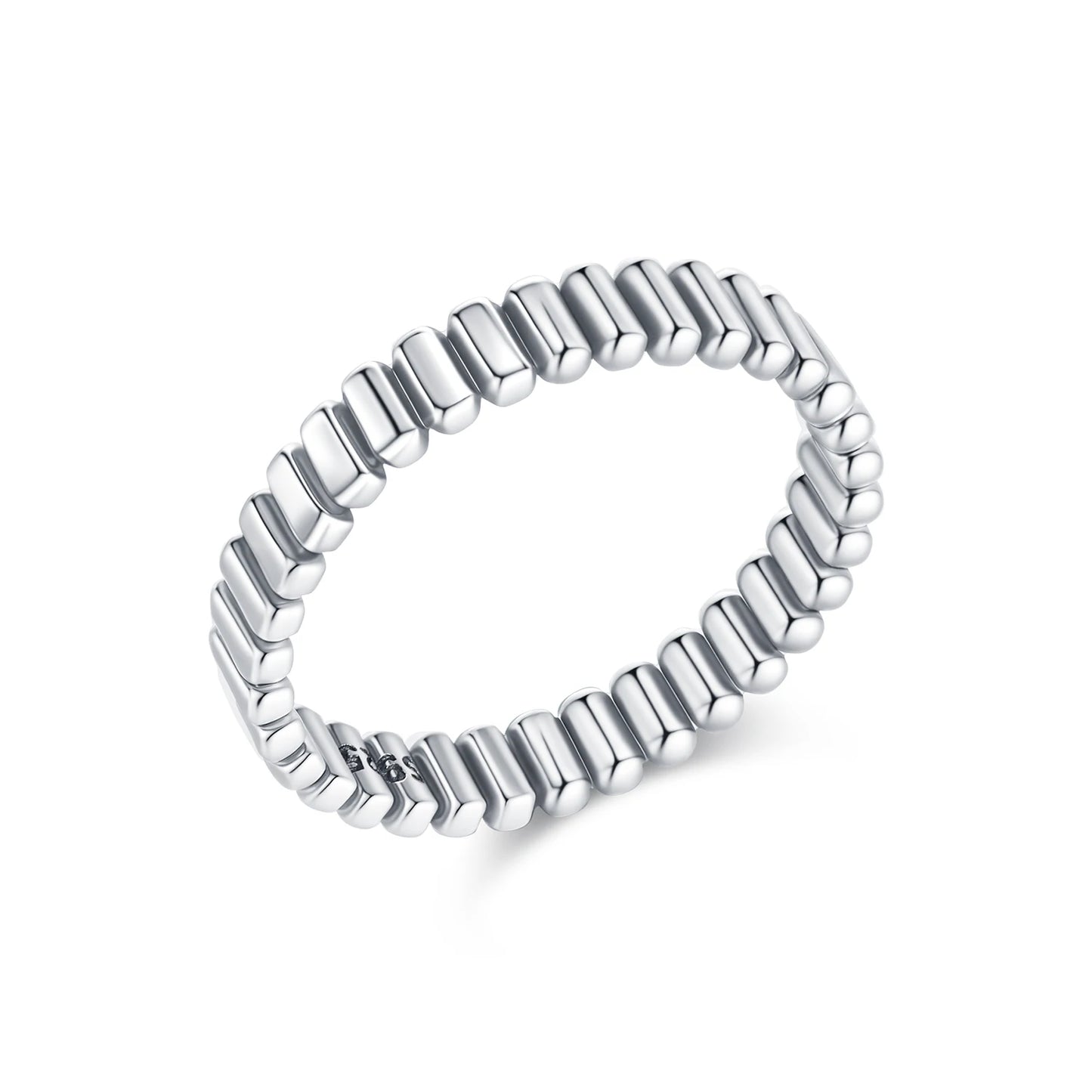 925 Sterling Silver Vintage Exquisite Geometric Stackable Eternity Band Rings For Women Retro Daily Fine Jewelry Gifts