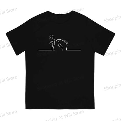 men's and women's casual T-shirts La Linea The Line Osvaldo Cavandoli TV Round neck short sleeved T-shirt Street Clothing S-6XL