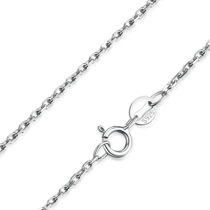 Genuine 100% 925 Sterling Silver Necklace Ingot Twisted Trace Belcher Snake Bar Singapore Box Chain Necklace Women