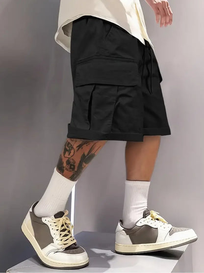 Summer Men's Cargo Shorts, Casual, Versatile and Fashionable, Three Colors Available, Multi-Pocket Design, Suitable for Casual Outings