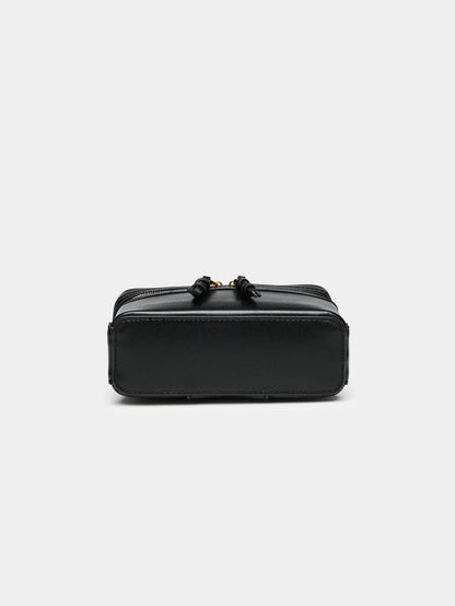 Fashionable versatile box bag brown one shoulder trendy hand-held hard fashionable small square bag