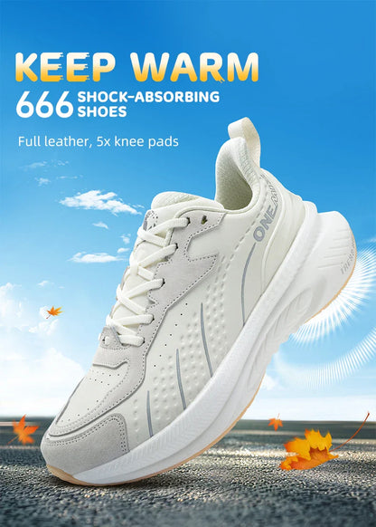 Winter Training Running Shoes for Men Sport Shoes Leather Warm Wear-resistant Female Jogging Shoes Walking Sneakers