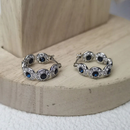 2025 New Original Round Water Drop Crystal High Jewelry Set Fashion Dazzling Women's Bracelet Earring Necklace Ring Wedding Gift