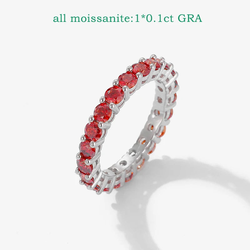 3mm Certified Moissanite Rings for Women Full Diamond Sparkling Bride Jewelry Wholesale 100% 925 Sterling Silver 9 Color