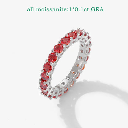 3mm Certified Moissanite Rings for Women Full Diamond Sparkling Bride Jewelry Wholesale 100% 925 Sterling Silver 9 Color