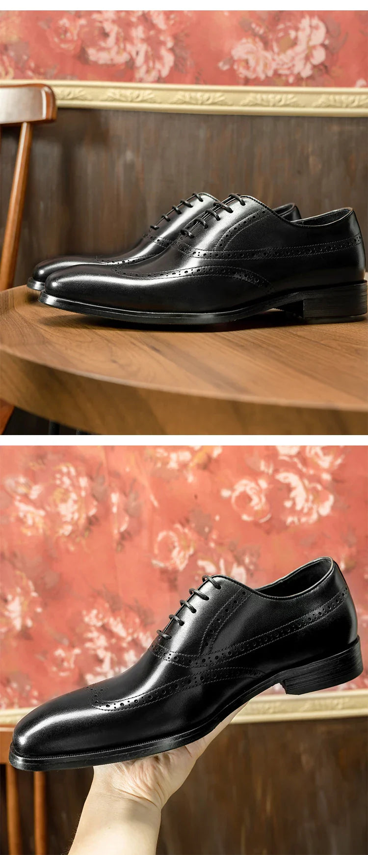 Men Casual Dress Shoes Patchwork Oxford Genuine Leather Formal Shoes for Male Party Dinner British Footwear