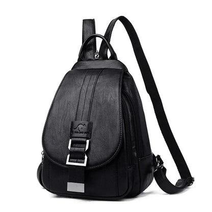 Multifunctional Women Leather Backpacks Casual Backpack For Teenager Girls School Chest Bag Travel Bagpack Ladies Sac Back Pack