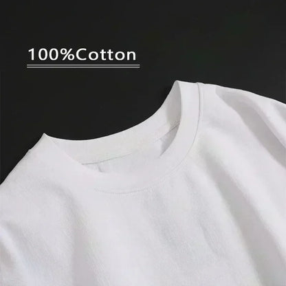 Summer Men's Letter Printed Round Neck Short Sleeved Pure Cotton Sweat Absorbing Gym Fitness Loose T-shirt Plus Size Top