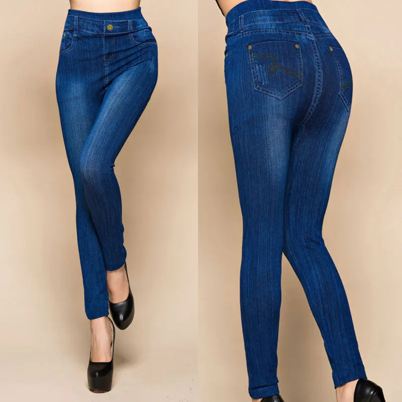 Women Plus Size Pencil High Waist Denim Pants