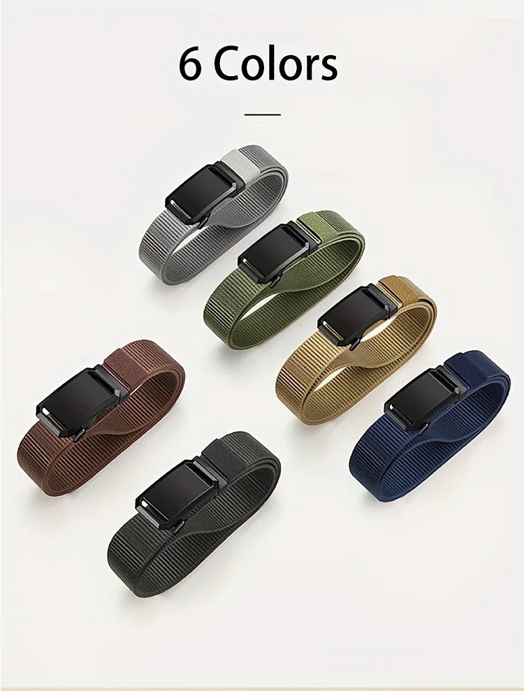 Newest Automatic Buckle Belt Canvas Tactical Waist Belt Durable Casual Outdoor Hunting Golf Adventure Training Pant Belt for Man