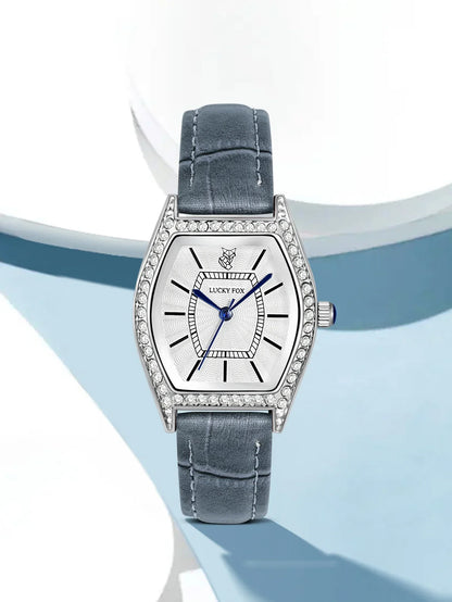 Retro ladies quartz watch barrel-shaped diamond luxury ladies wristwatch fashion watch as a gift