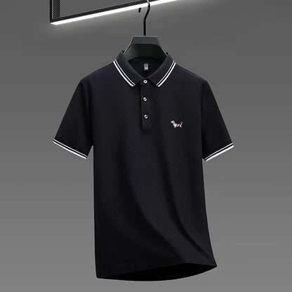 100% pure cotton summer new men's trendy shortsleeved luxury customized business casual polo shirt designer brand badge T-shirt