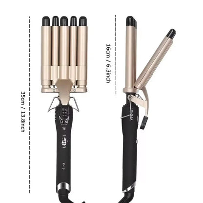 Quick Heating Ceramic 2 Temperature Controlled Curling iron Portable PTC heating 5 buckets of wave curling iron