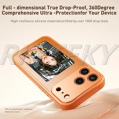 For IPhone 17 Pro Max 17Pro 17 E-ink Mobile Phone Cases Screen Image Ai NFC technology Transmission DIY No Battery Tech Cover