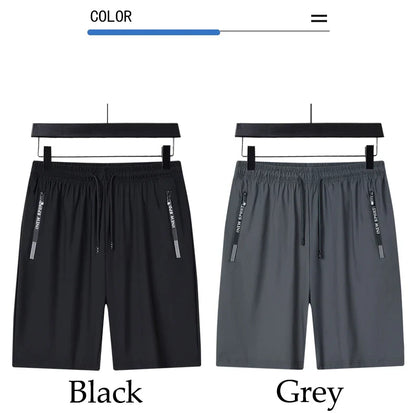 Summer Shorts Gym Fitness Men Plus Size Casual Shorts 6XL 7XL 8XL Big Size Shorts Men Ice Silk Stretchy Beach Shorts Breathable