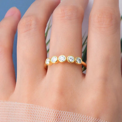 D VVS All Moissanite Rings for Women Bubbles Classic Engagement Wedding Band with Certificates 925 Sterling Silver Ring