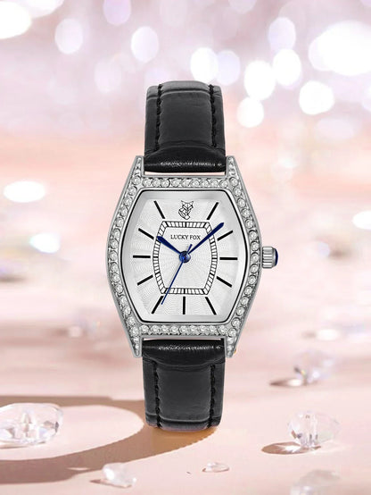 Retro ladies quartz watch barrel-shaped diamond luxury ladies wristwatch fashion watch as a gift