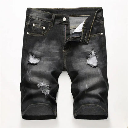 Summer Denim Shorts Men Fahsion Hole Jean Shorts Bermuda Skate Board Harem Mens Jogger Ankle Ripped Wave Knee Length Plus Size