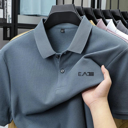 Luxury brand polo shirt short sleeved letter printed men's top summer 100% cotton comfortable breathable casual lapel T-shirt