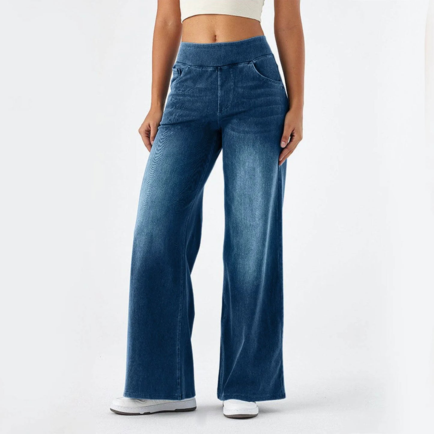 Fashion Baggy Jeans For Women Bleached Vintage High Waist Pants