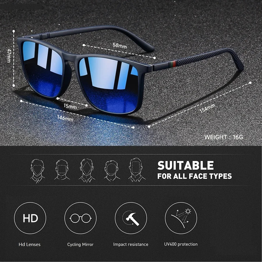 3 PCS Fashion Vintage Check Square Sunglasses Men WomenDriving Fishing Luxury Brand Designer Sun Glasses Retro UV400  Eyewear