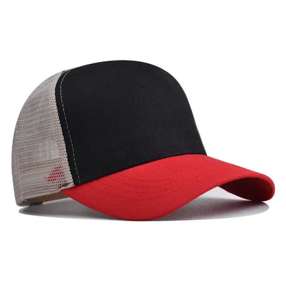 Custom Trucker Hat Logo Cotton Mesh Breathable Baseball Cap Women Men Summer Sunshade Mesh Cap 5 Panels Truck Hat Cap Wholesale