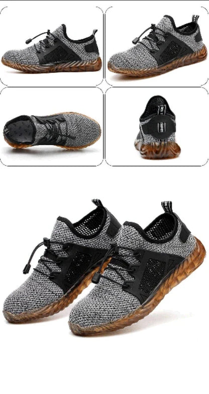 Work Sneakers Men Safety Shoes Construction Steel Toe Work Safety Boots Men Shoes Anti-puncture Work Summer Shoes Breathable