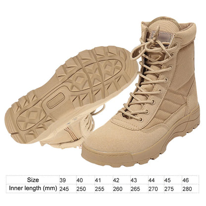 Desert Combat Boots Lace Up Outdoor Hiking Boots Breathable Hunting Training Boots Lightweight Non-Slip for Men