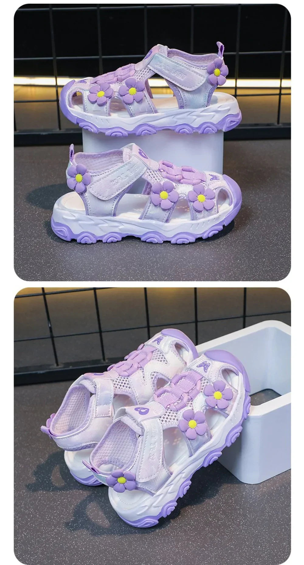 Summer Sport Sandals For Girls PU Leather Waterproof Beach Running Footwear For Children  Hollow Out Teenager Kid's Sneakers