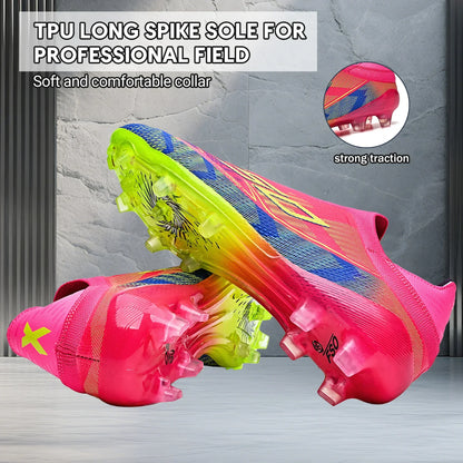 Classic Style AG FG football shoes PU Fabric Ventilated Upper TPU Wearproof Outsole Unisex Kids Outdoor Football Shoes