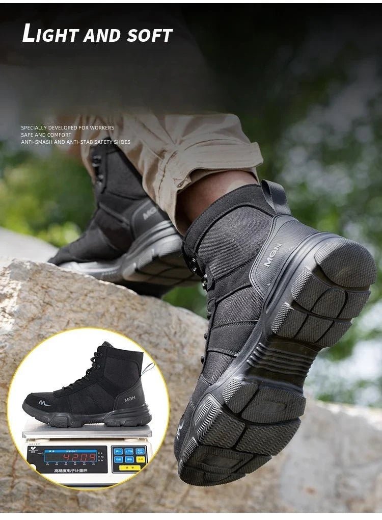 48 Plus Size Platform Non Slip Work Safety Boots Men Steel Toe Cap Anti-smash Sneakers Shoes Anti Puncture Security Boots