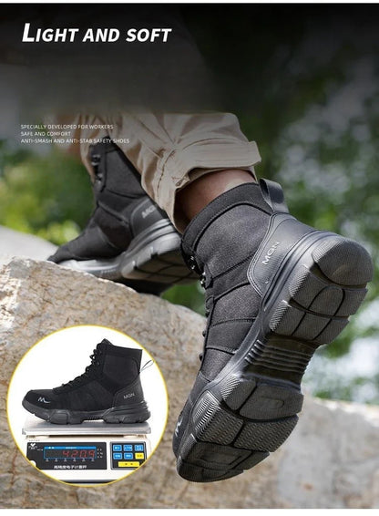 48 Plus Size Platform Non Slip Work Safety Boots Men Steel Toe Cap Anti-smash Sneakers Shoes Anti Puncture Security Boots