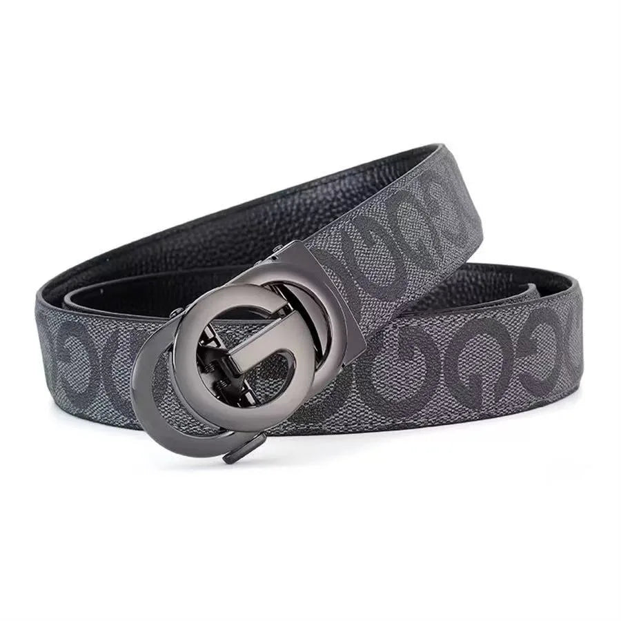 Cintos de couro genuíno para homens e mulheres, fivela automática de metal, marca de luxo, famoso estilo comercial, pulseira jea