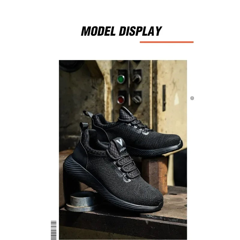 Men's Anti Smashing and Anti Stabbing Lightweight  Comfortable, Breathable  Protective and Safety Shoes