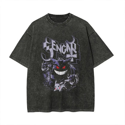 Gengar Graphic T Shirt Man Women Anime Short Sleeve Tee Summer 2026 Streetwear Casual Tops Y2k