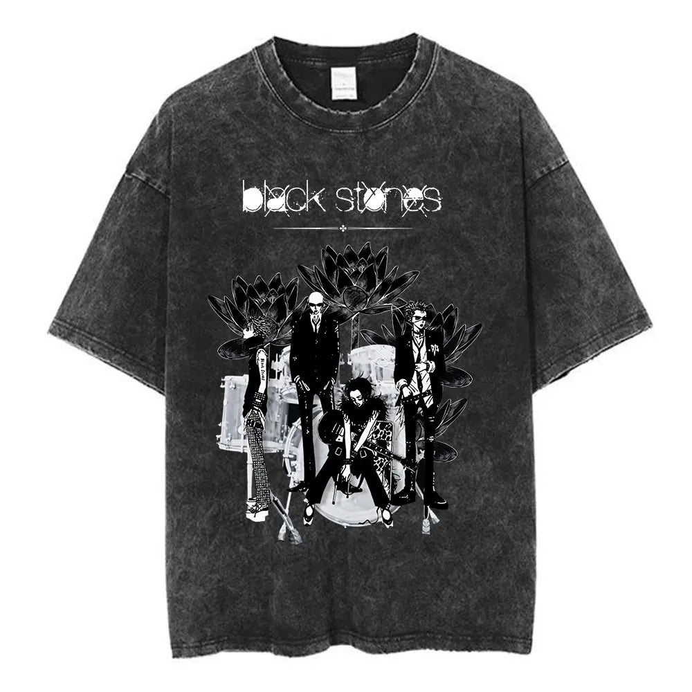Nana Osaki Japanese Anime Vintage Washed T-shirt Men's Women Clothing Harajuku Short Sleeve T-shirts 100% Cotton Casual T Shirts