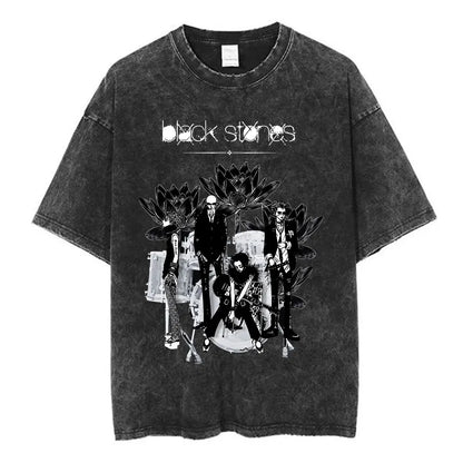 Nana Osaki Japanese Anime Vintage Washed T-shirt Men's Women Clothing Harajuku Short Sleeve T-shirts 100% Cotton Casual T Shirts