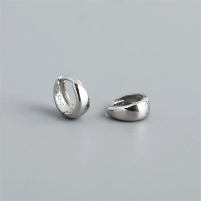 925 Sterling Silver Simple Statement Matte Large Huggies Hoop Earrings for Men Women Fine Gothic Punk Charms S925 Jewelry
