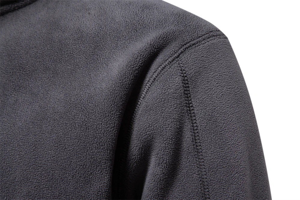 Thicken Warm Fleece Jacket for Men Zipper Neck Pullover Men's Sweatshirt Soft Shell Mens Jacket